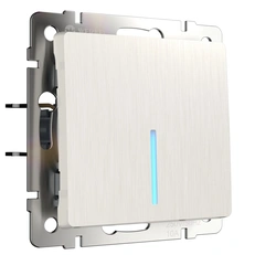 Изображение Выключатель одноклавишный с подсветкой (перламутровый рифленый) W1110113